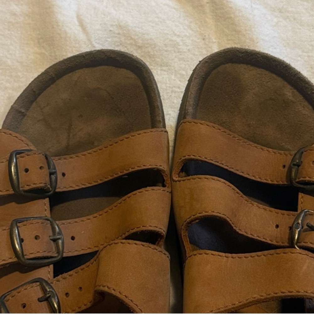 Rockport Womens 9.5  Tan Four Buckles Adjustable Straps Leather Strappy Sandals - Picture 9 of 9
